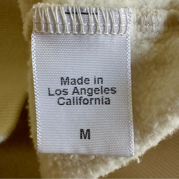 Clare V Medium Cream Le Drop Fringe Sweatshirt Top Western Cropped Cotton Anthro - Picture 6 of 7